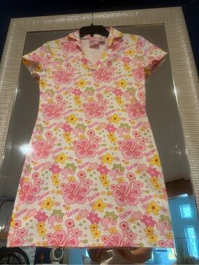 Forever 21 BARBIE Pink & Yellow Floral Polo Dress for JUNIORS